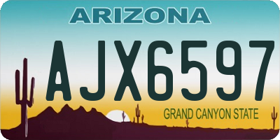 AZ license plate AJX6597