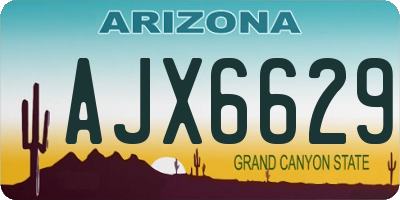 AZ license plate AJX6629