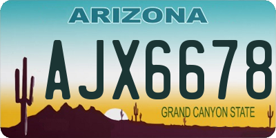 AZ license plate AJX6678