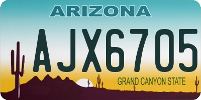 AZ license plate AJX6705