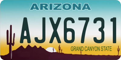 AZ license plate AJX6731