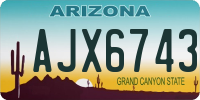 AZ license plate AJX6743