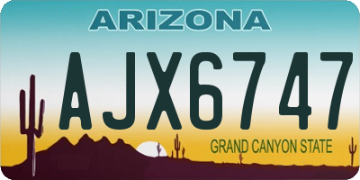 AZ license plate AJX6747
