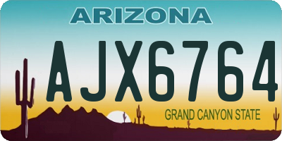 AZ license plate AJX6764