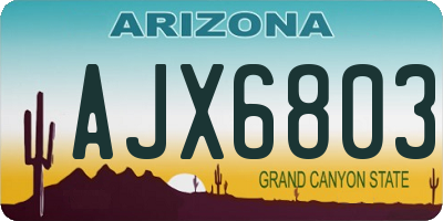 AZ license plate AJX6803