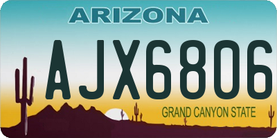AZ license plate AJX6806