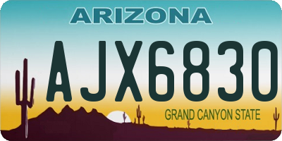 AZ license plate AJX6830