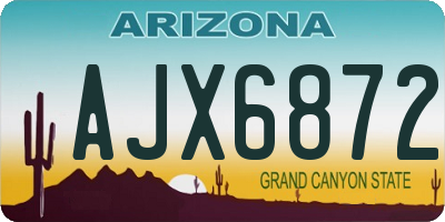 AZ license plate AJX6872