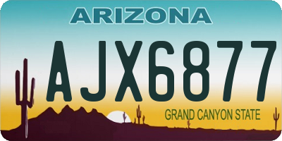 AZ license plate AJX6877