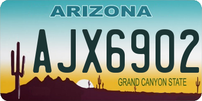 AZ license plate AJX6902