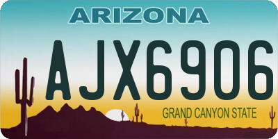 AZ license plate AJX6906