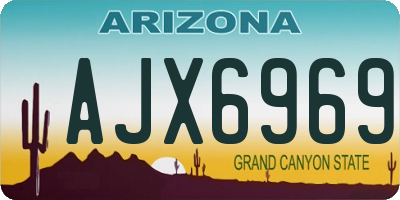 AZ license plate AJX6969