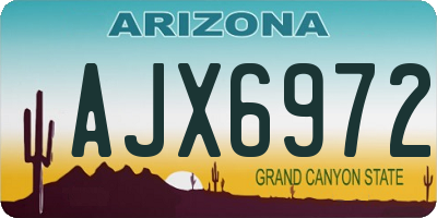 AZ license plate AJX6972