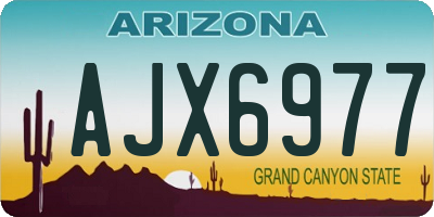 AZ license plate AJX6977