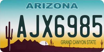 AZ license plate AJX6985