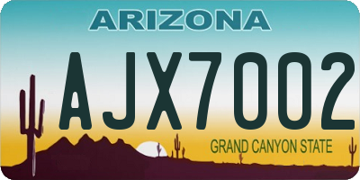 AZ license plate AJX7002