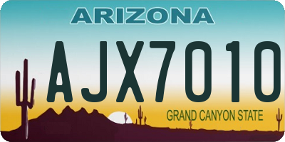 AZ license plate AJX7010