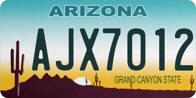 AZ license plate AJX7012