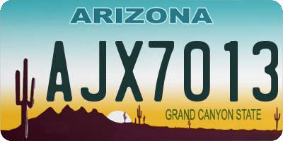 AZ license plate AJX7013
