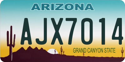 AZ license plate AJX7014
