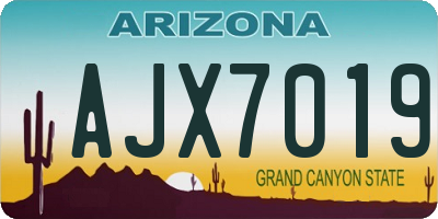 AZ license plate AJX7019