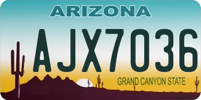 AZ license plate AJX7036
