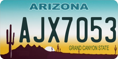 AZ license plate AJX7053
