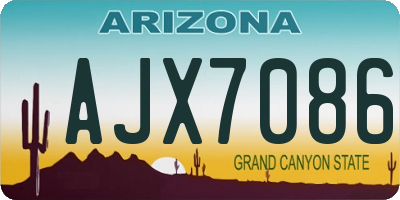 AZ license plate AJX7086