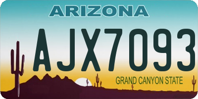 AZ license plate AJX7093