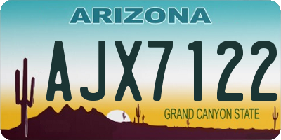 AZ license plate AJX7122