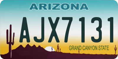 AZ license plate AJX7131