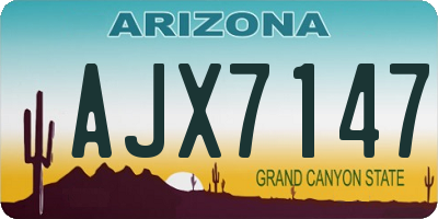 AZ license plate AJX7147