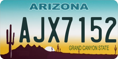 AZ license plate AJX7152