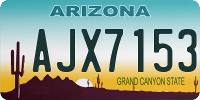 AZ license plate AJX7153