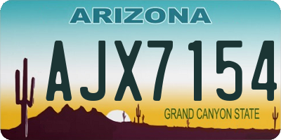 AZ license plate AJX7154