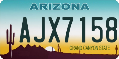 AZ license plate AJX7158