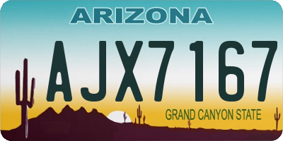 AZ license plate AJX7167