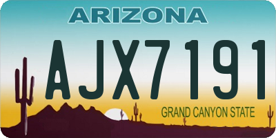 AZ license plate AJX7191