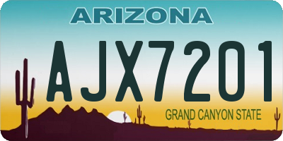 AZ license plate AJX7201