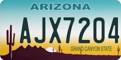 AZ license plate AJX7204