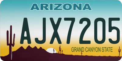 AZ license plate AJX7205
