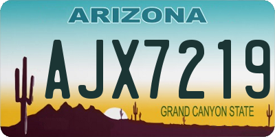 AZ license plate AJX7219