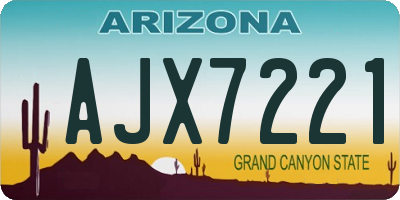 AZ license plate AJX7221