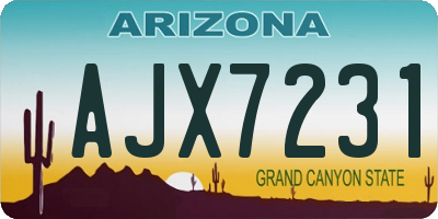 AZ license plate AJX7231
