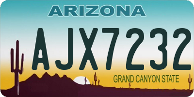 AZ license plate AJX7232