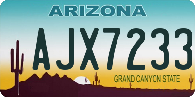 AZ license plate AJX7233