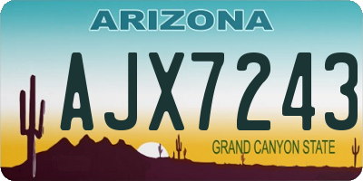AZ license plate AJX7243