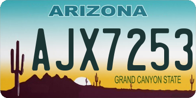 AZ license plate AJX7253