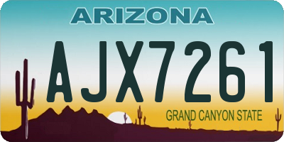 AZ license plate AJX7261