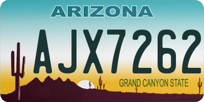 AZ license plate AJX7262
